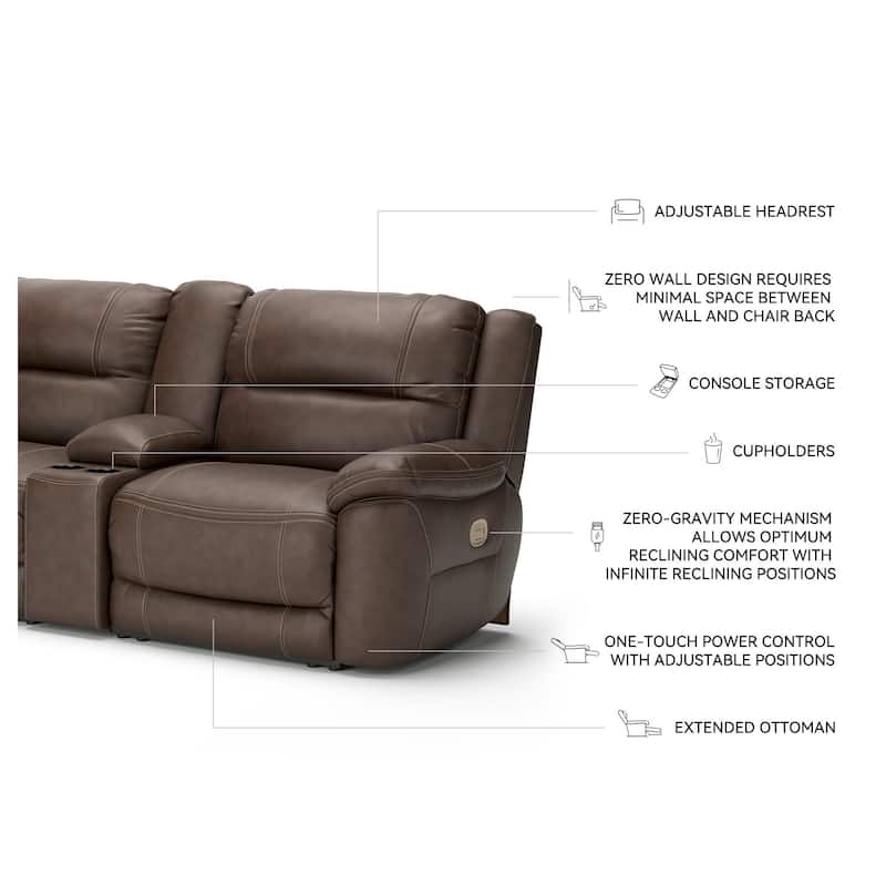 Signature Design by Ashley Dunleith 3-Piece Power Reclining Sectional Loveseat with Console