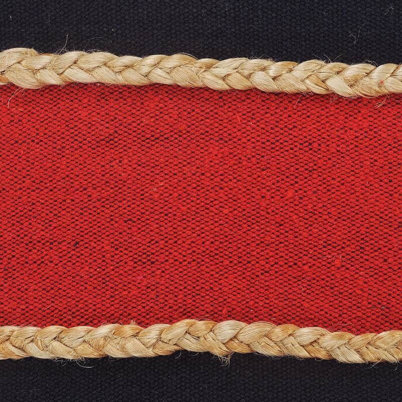 20" Navy and Red Striped Square Lumbar Pillow