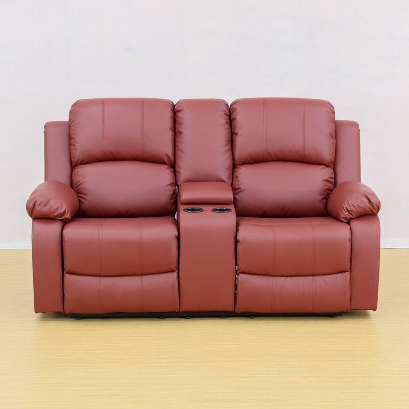 KISRAIS 73.5" Wide Faux Leather Manual Reclining Loveseat