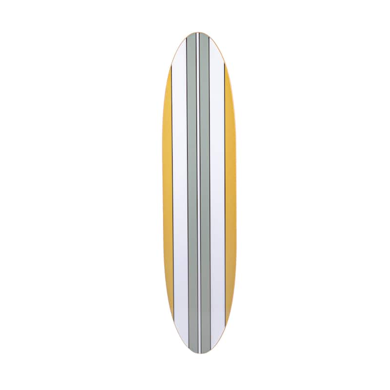 Lacquered Wood Surfboard Wall Décor
