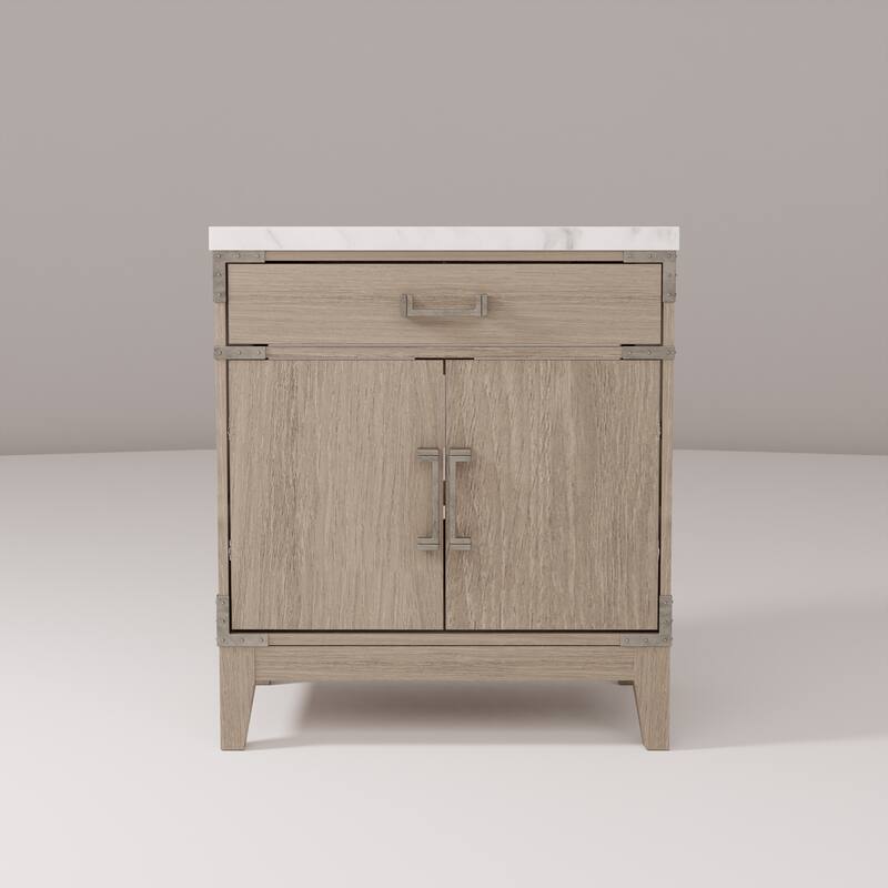 Laurel Bath Vanity with Carrara Marble Top and Sink