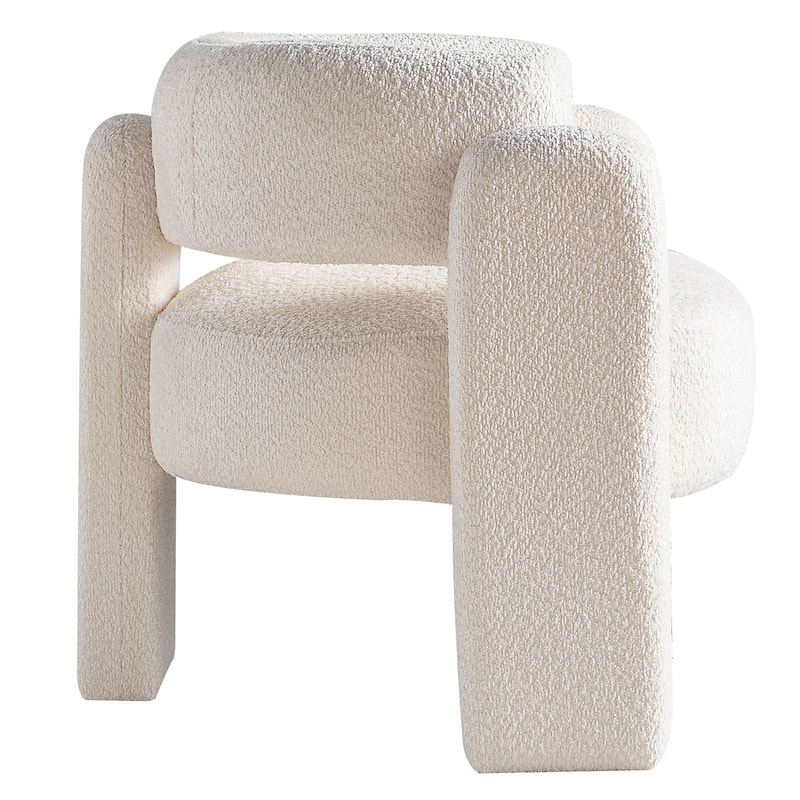 Modern Boucle Upholstery Accent Chair for Living Room, Beige
