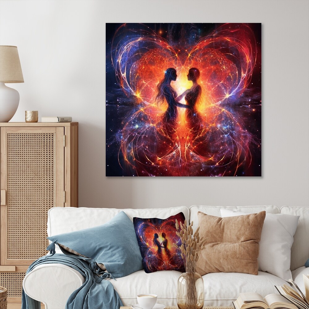 Twin Flame, canvas, wall art, painting, pointillism, contemporary