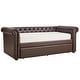 preview thumbnail 16 of 39, Knightsbridge Chesterfield Daybed by iNSPIRE Q Artisan Brown Bonded Leather - With Trundle