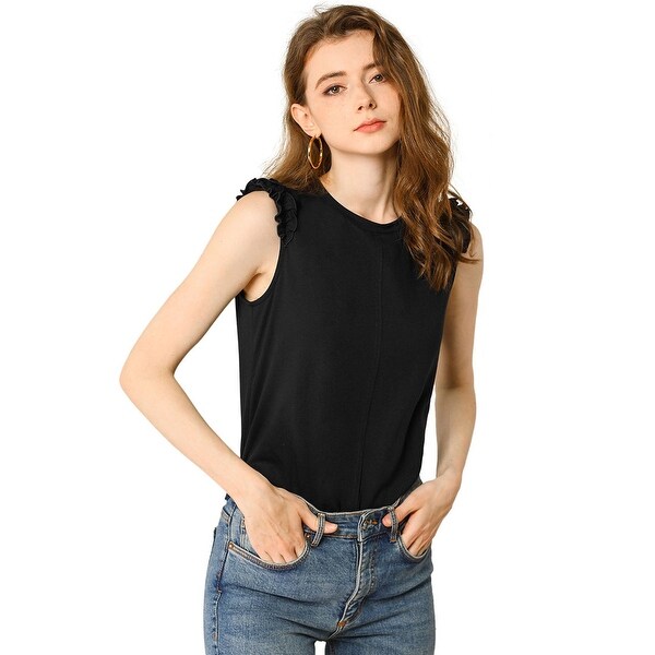 Womens black sleeveless blouse Clearance