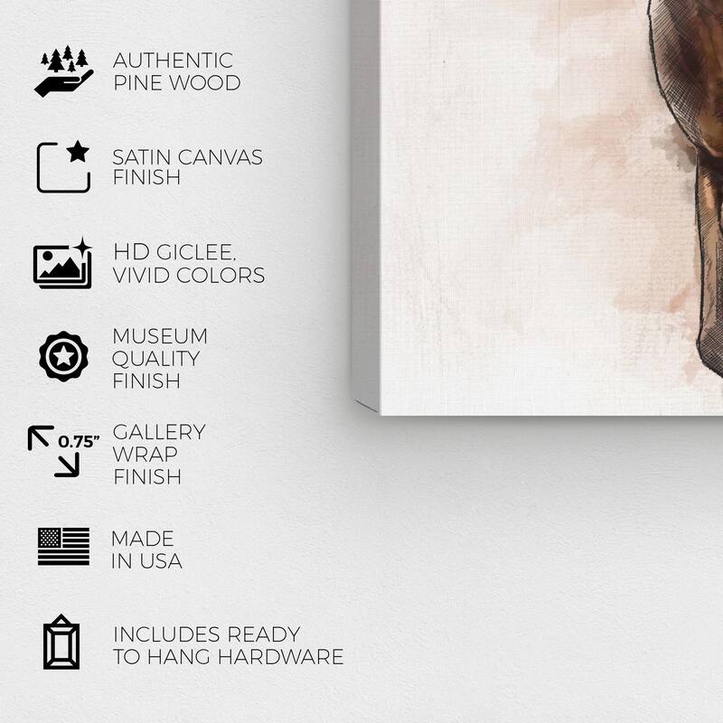 Wynwood Studio Canvas Animals Horseback Riding Brown and Cream White Farmhouse Wall Art Canvas Print