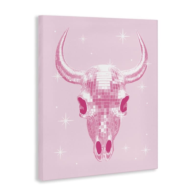 Stupell Pastel Disco Cattle Skull Canvas Wall Art Design By Lil' Rue