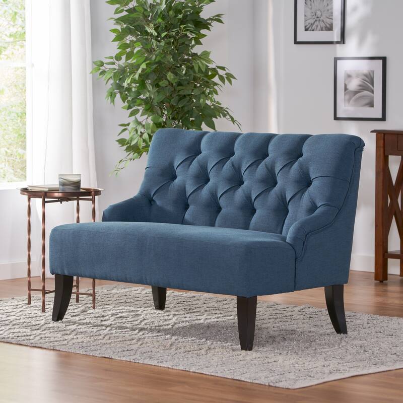 2-Seat Upholstered Loveseat with Tufted Backrest