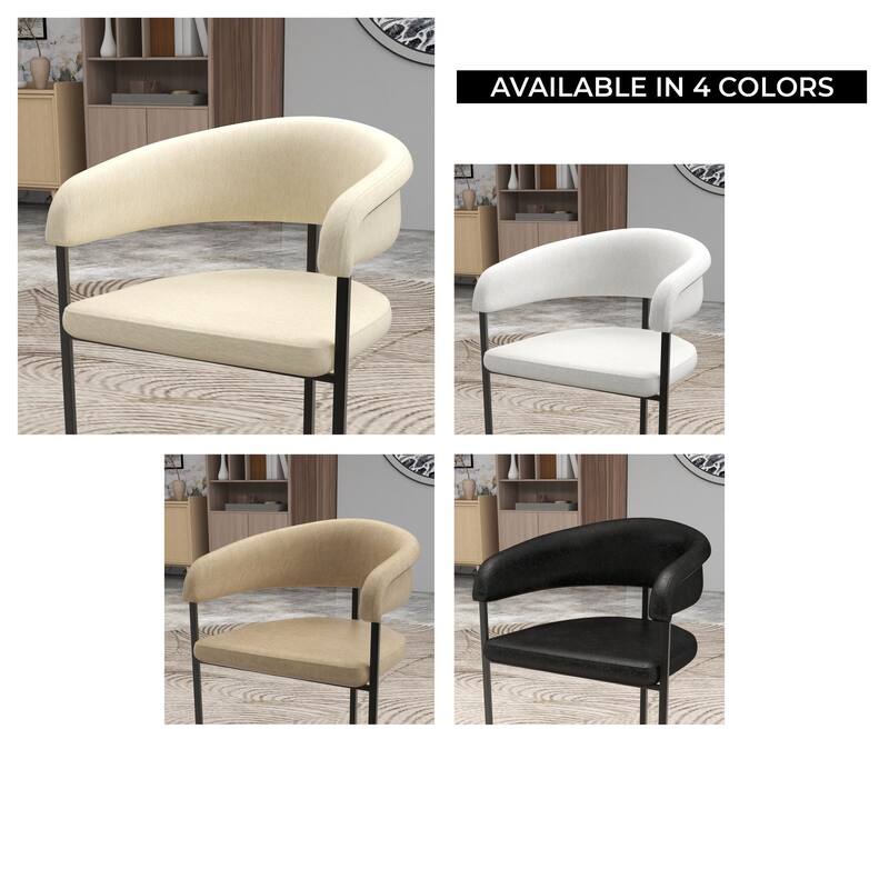 LeisureMod Aero Modern Upholstered Leather Dining Chair in Iron & Polyester, Accent Armchair for Home Kitchen Office