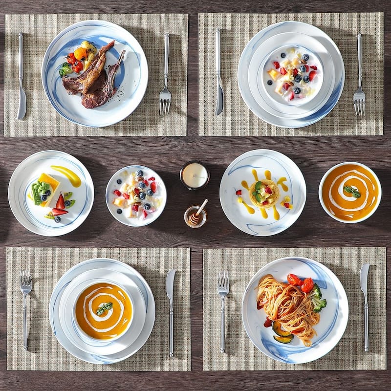 MALACASA LUNA 18-Piece Porcelain Dinnerware Set (Service for 6)