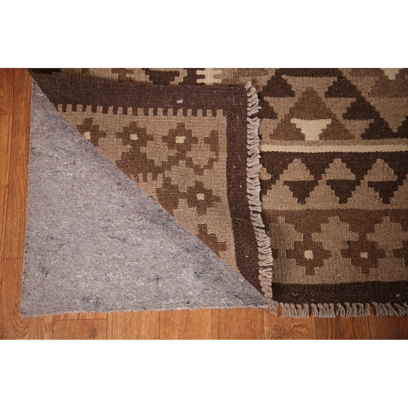 Geometric Kilim Oriental Area Rug Hand-woven Living Room Wool Carpet - 6'10" x 9'10"