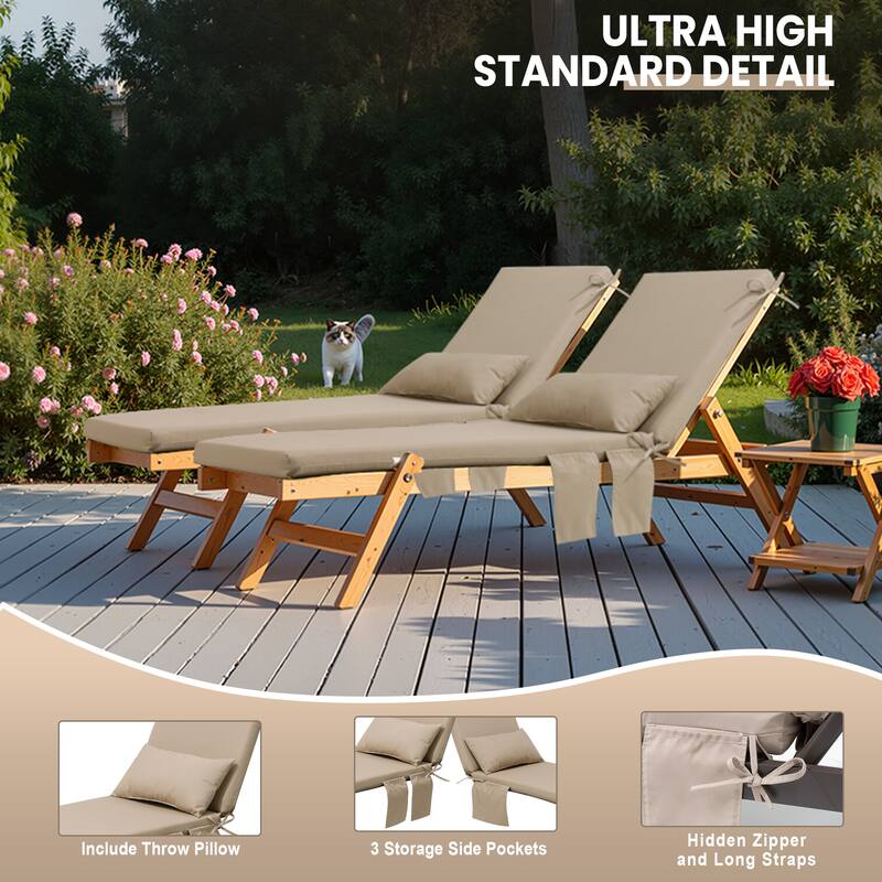 Pellebant Outdoor Lounge Chair Cushions with Pillow