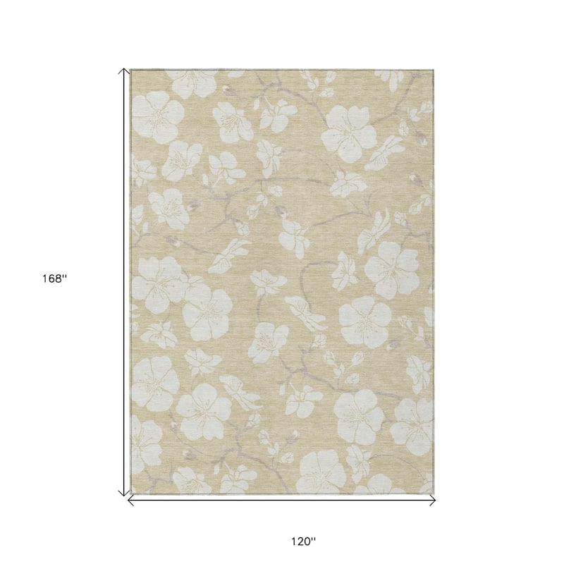 HomeRoots Floral Transitional Rectangle Outdoor Rug