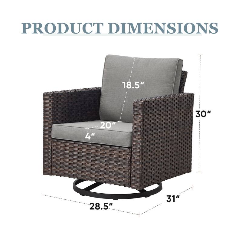 Patio Chairs Wicker Swivel Rocker Set of 2