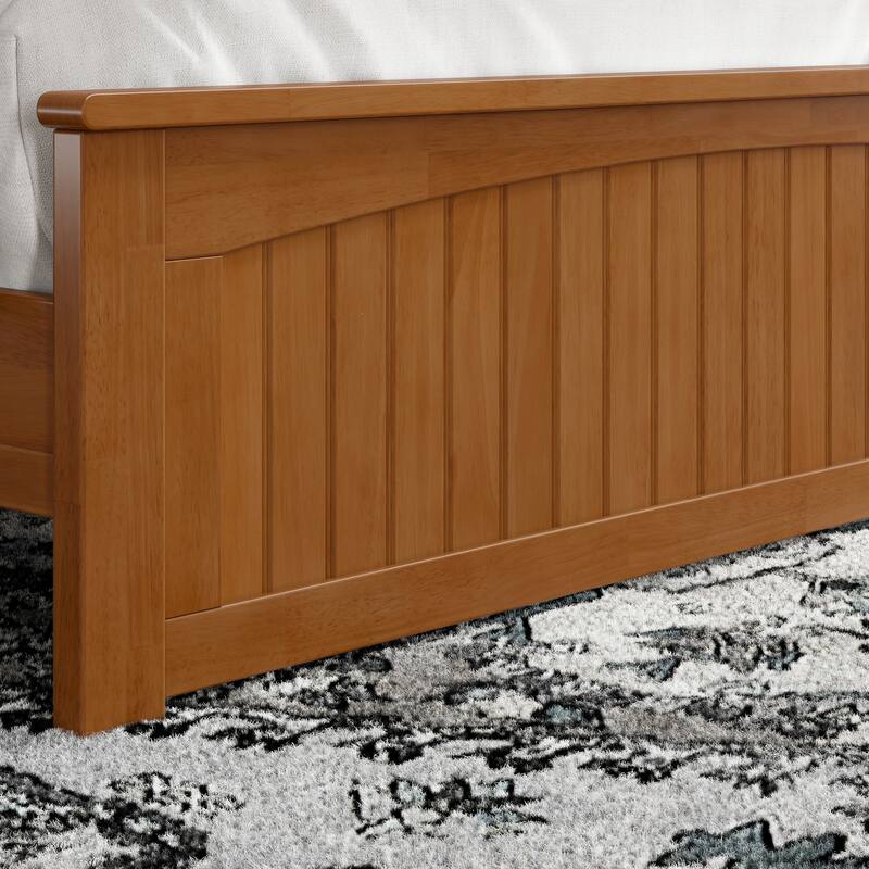 Naples Solid Wood Low Profile Platform Bed with Matching Footboard