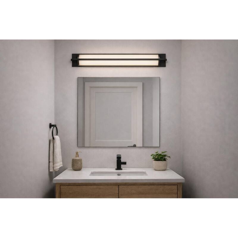 24-Inches Black Integrated LED Modern/Contemporary Bathroom Vanity Light Bar - Black