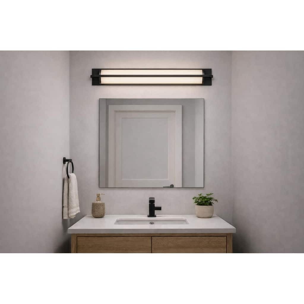 24-Inches Black Integrated LED Modern/Contemporary Bathroom Vanity Light Bar