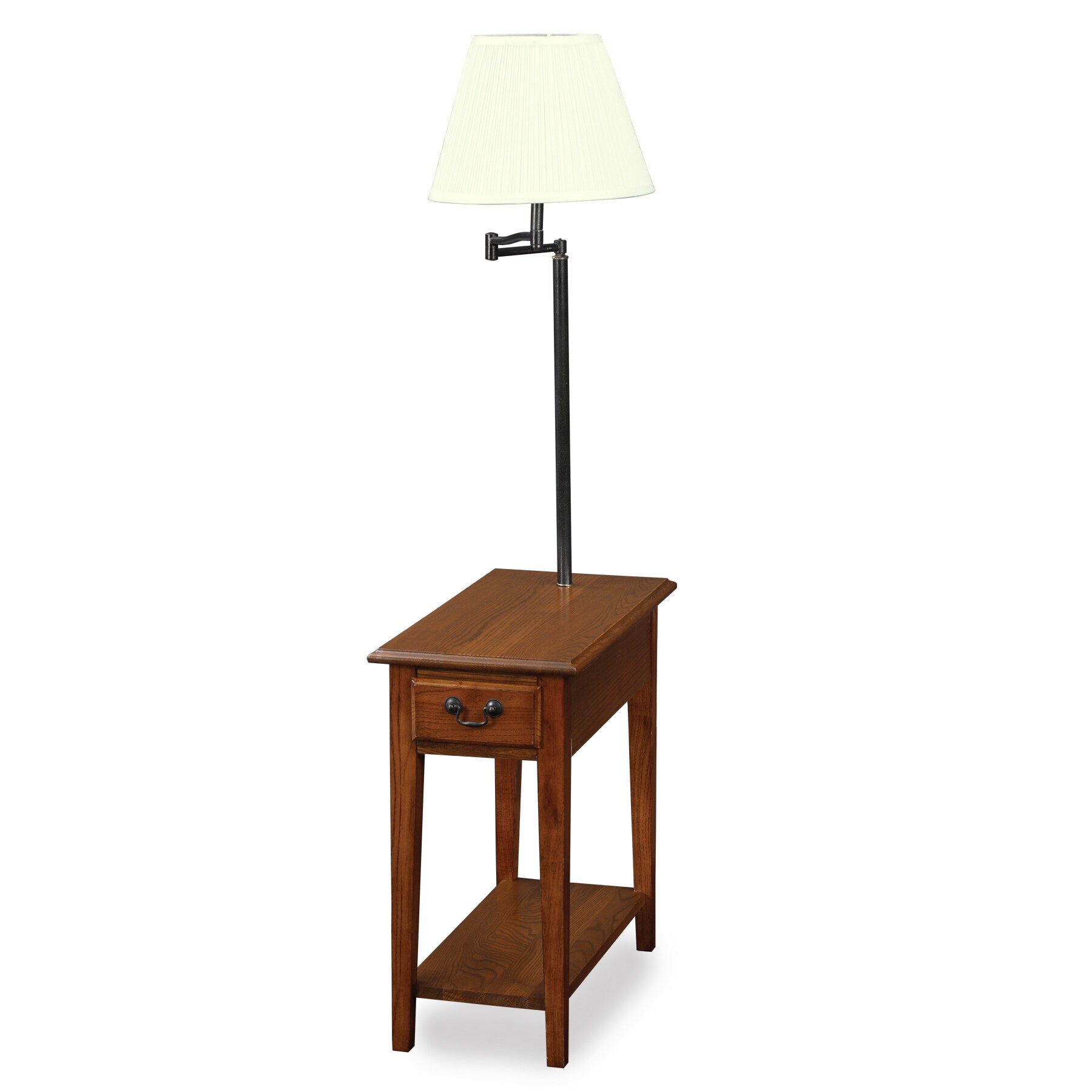 Bedside table with lamp attached top