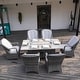 preview thumbnail 4 of 10, 7-Piece Patio Dining Sets with Aluminium Fire Pit Table Grey