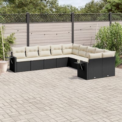 vidaXL Garden Sofa Set Black