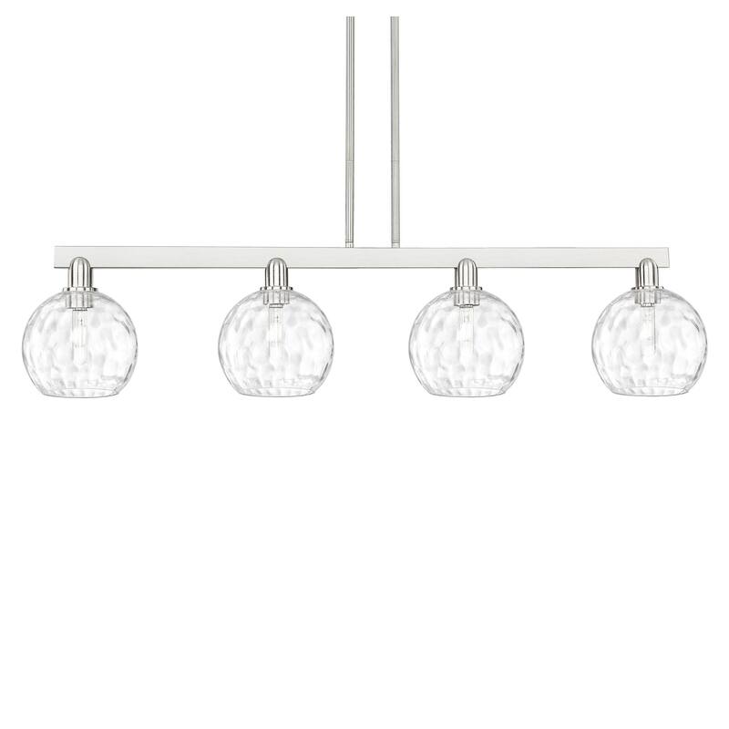 Innovations Lighting 716-4I-11-51 Athens Water Glass Linear Athens - Brushed Satin Nickel / Clear Water Glass
