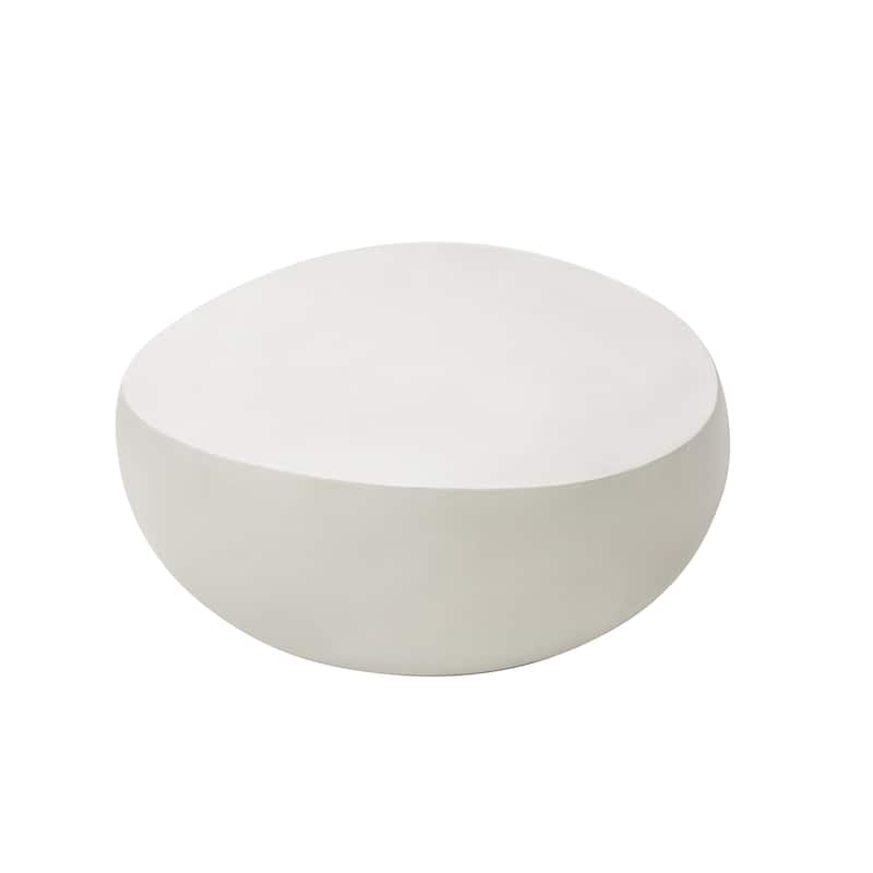 Elementi Home Ikaria 42" Egg-Shape Concrete Coffee Table - 42.3 X 39.6 X 18.9