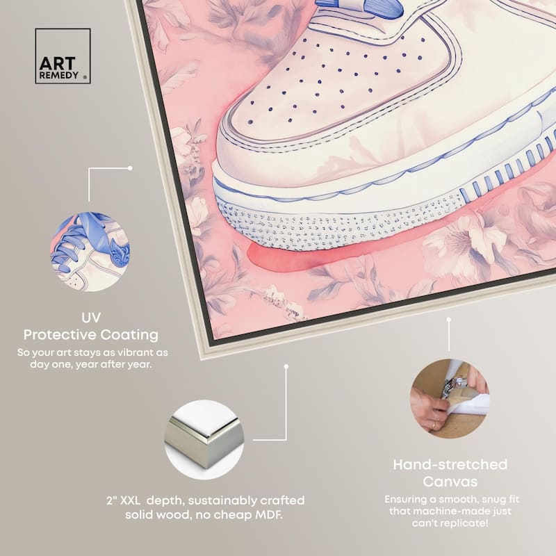 Blue Bow Sneaker Canvas by Art Remedy