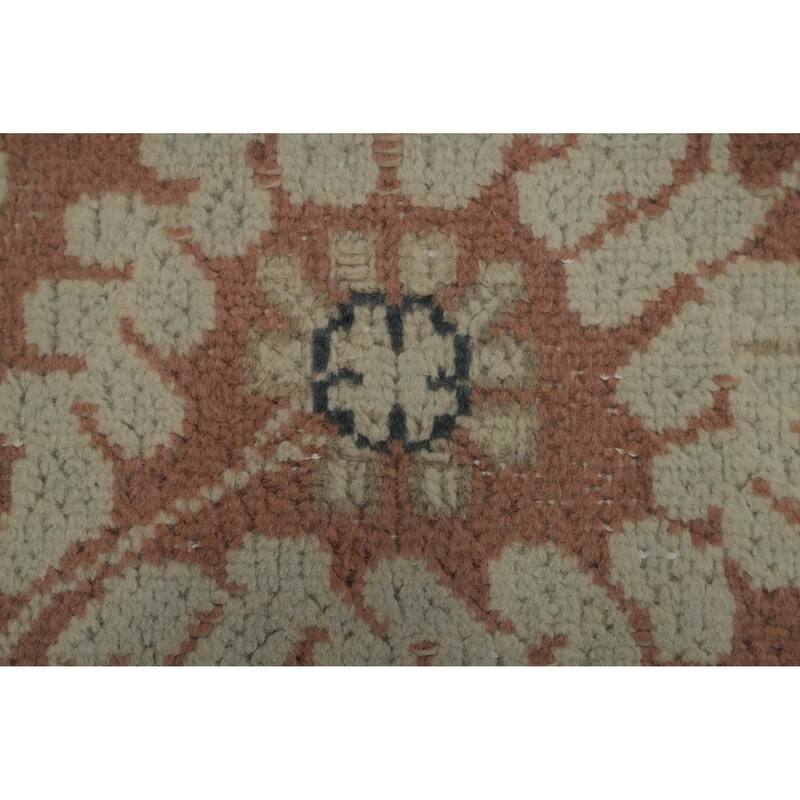 Hand Knotted Oriental 100% Wool Carpet Traditional Floral Oranges & Rust Kerman Area Rug - 9' 6'' X 6' 6''