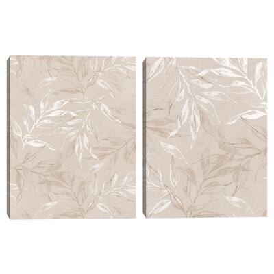 White Leaves 1, White Leaves 2 by Design Fabrikken Canvas Art Prints
