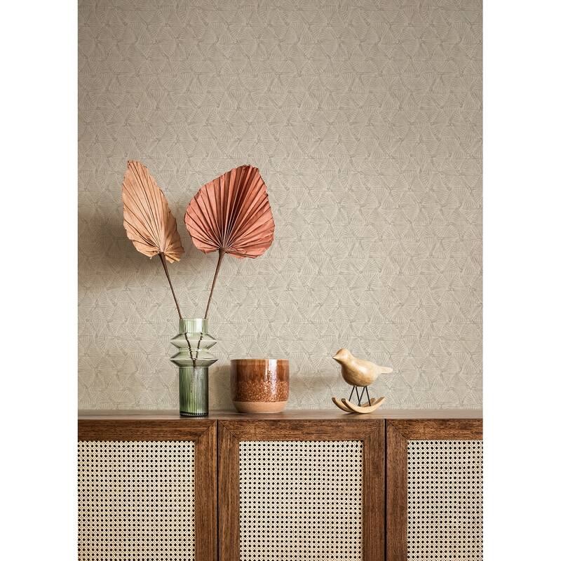 A-Street Prints Wright Platinum Textured Triangle Wallpaper