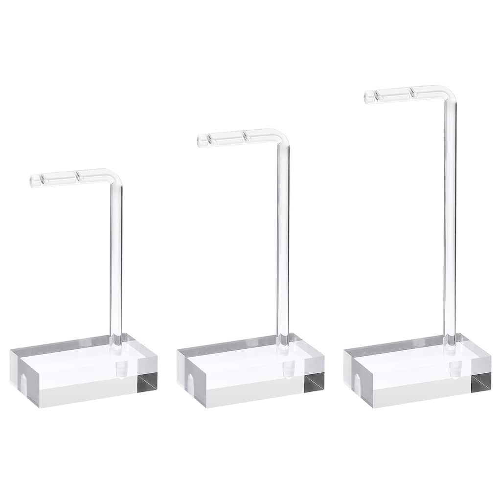3.5"/4.3"/5" Acrylic Earring Display L Stand Jewelry Storage Rack - Clear