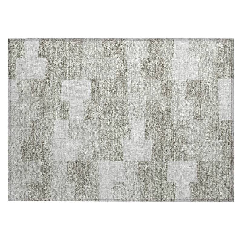 Machine Washable Indoor/ Outdoor Chantille Contemporary Blocks Rug