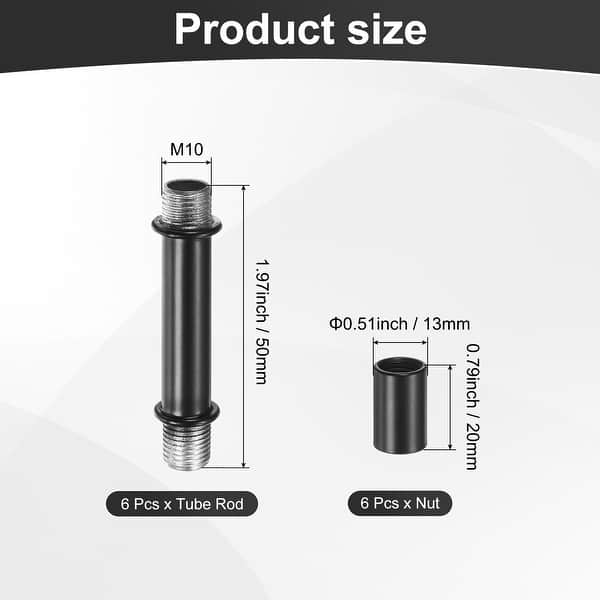 Stem Thread Rod Straight Pipe Lamp Stem Kit M10 Double End Thread Rod W/Nuts - Bed Bath ...