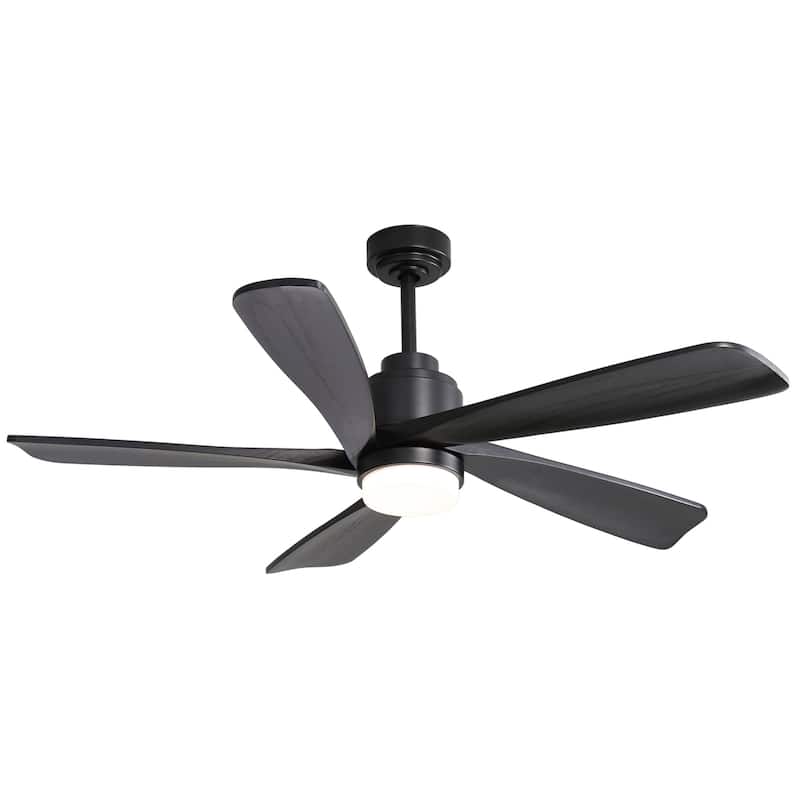 52 Inch Smart LED Ceiling Fan With 5 Solid Wood Blades and Remote Control