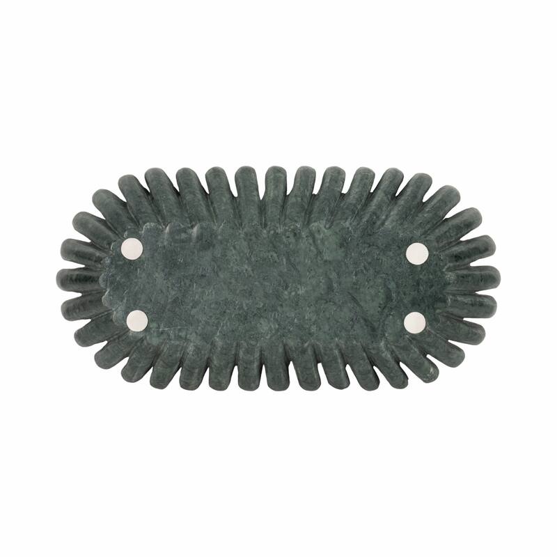 Decorative Wavy Marble Bowl with Ribbed Texture -Home Decor - 16", Tan