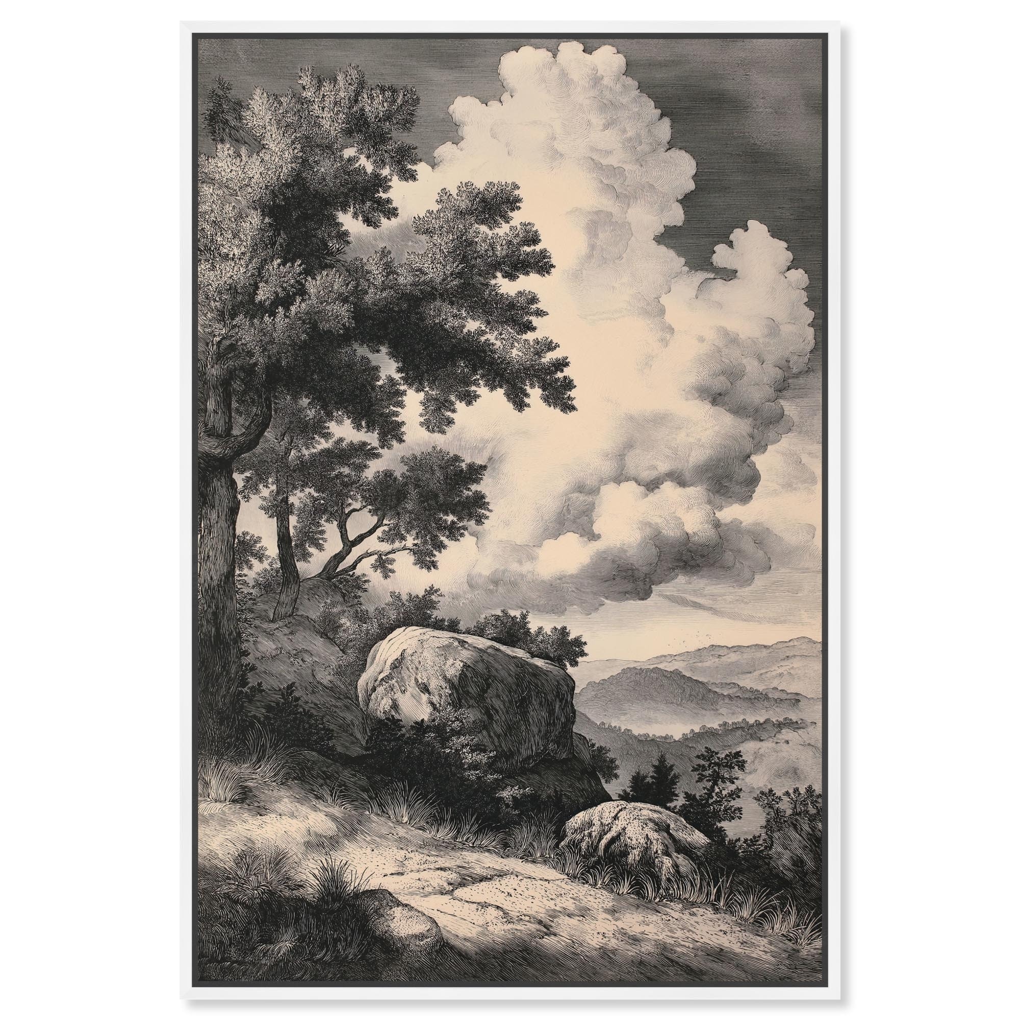 Chiaroscuro Cliffs Canvas by Art Remedy