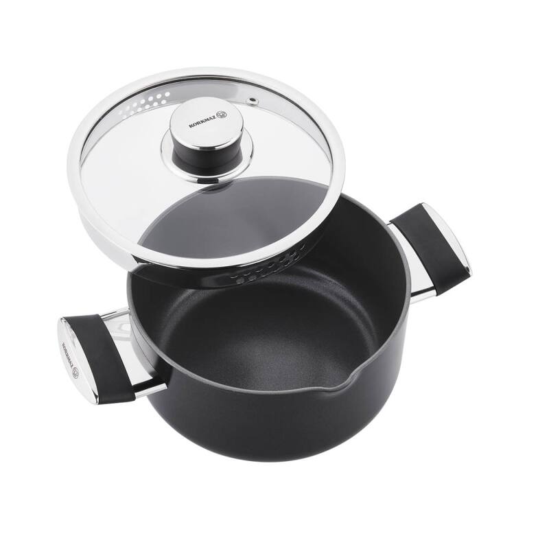 Korkmaz Lena Ceramic Low Dutch Oven with Glass Lid, High-Performance Cookware