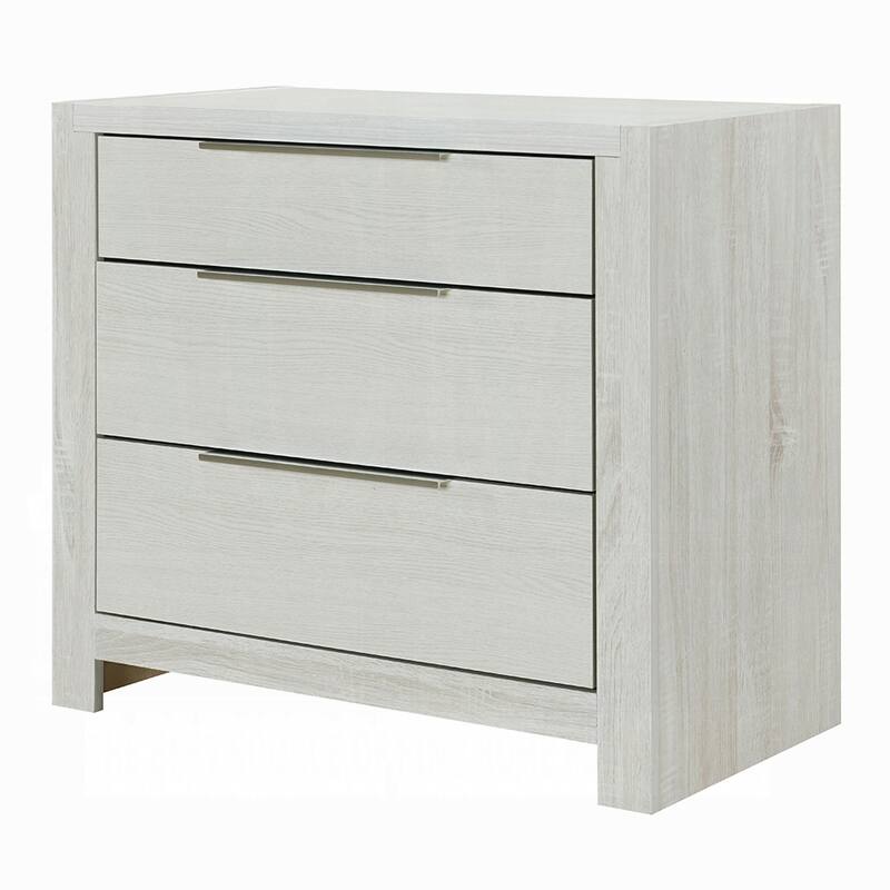 Transitional Beige Nightstand with 3 Drawers, Wooden Bedside Cabinet for Bedroom Storage