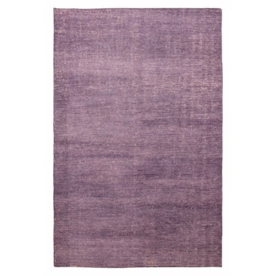 ECARPETGALLERY Hand-knotted Loreto Magenta Silk Rug - 6'4 x 9'10