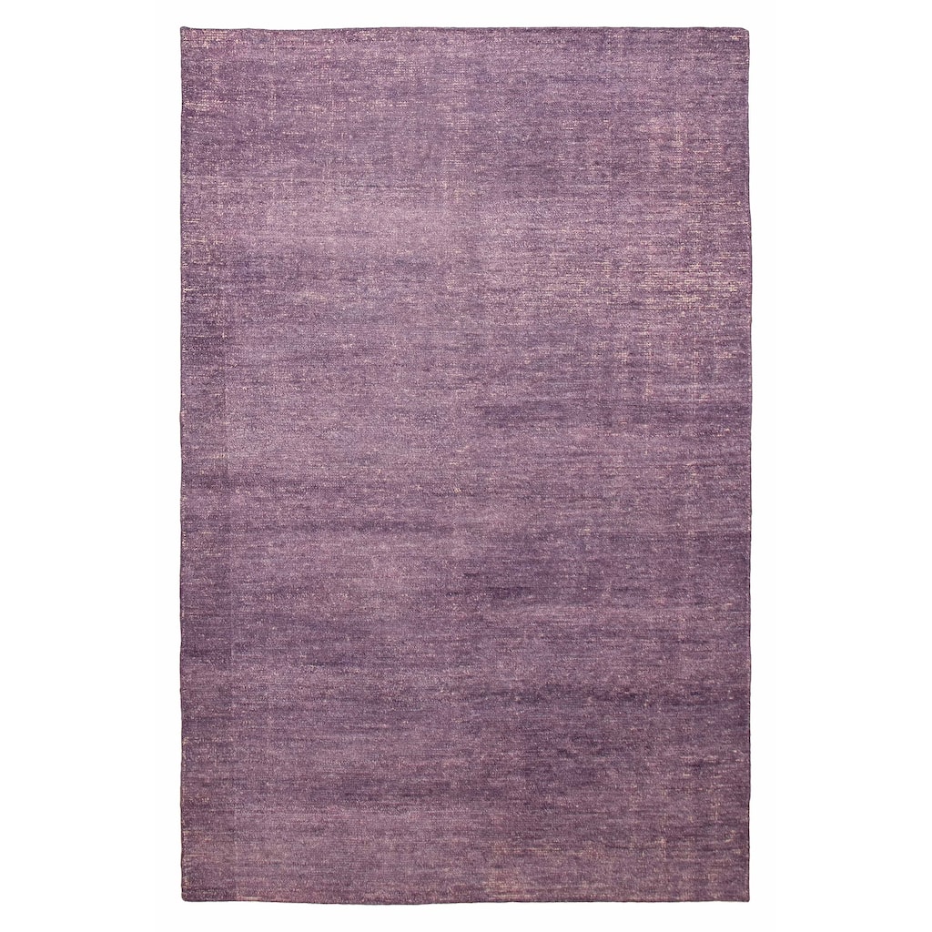 ECARPETGALLERY Hand-knotted Loreto Magenta Silk Rug - 6'4 x 9'10
