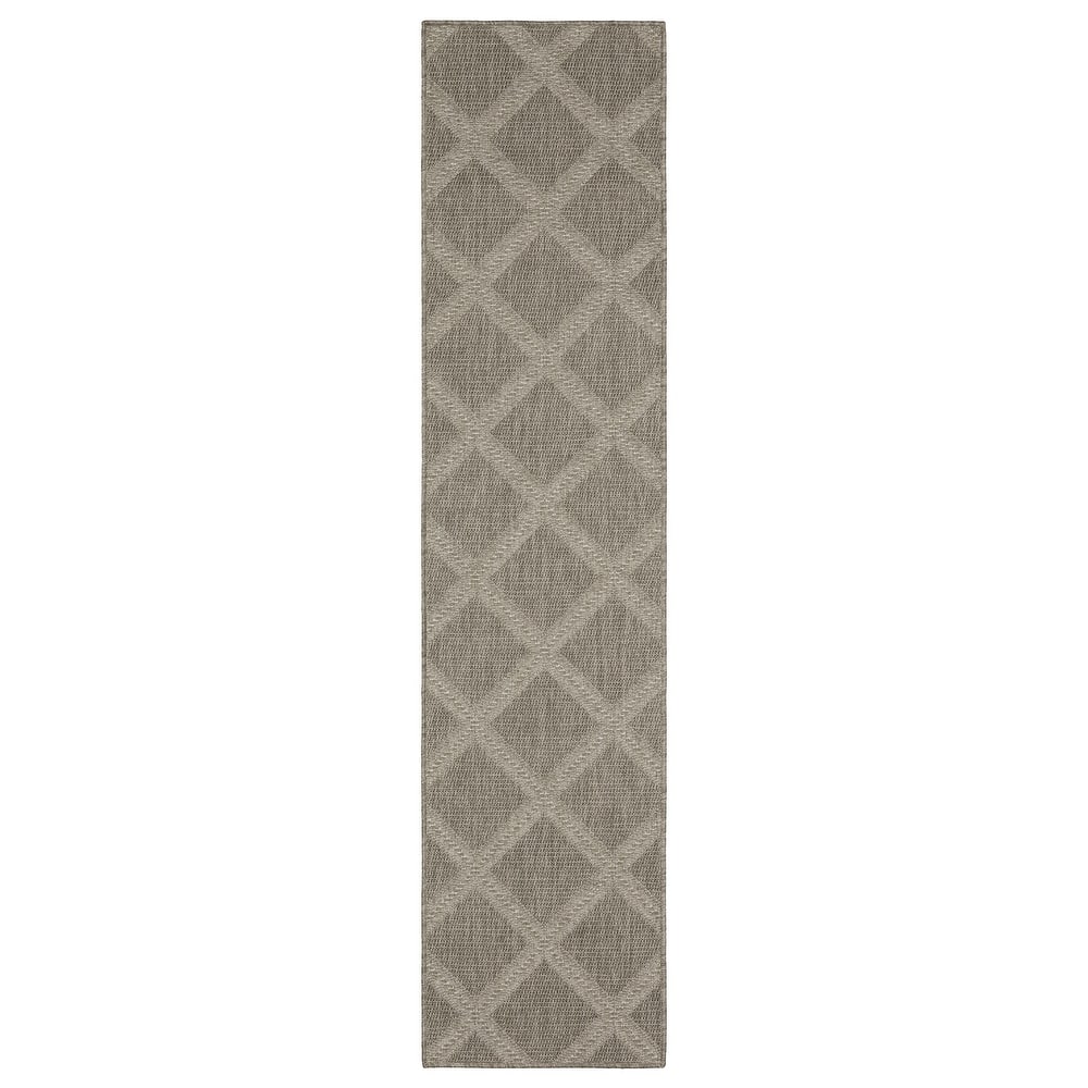 Style Haven Calayan Woven Lattice Grey Ultimate Performance Area Rug~