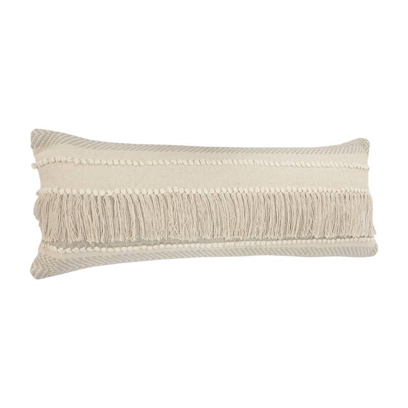 Sevita Willow Fringed Cotton Throw Pillow