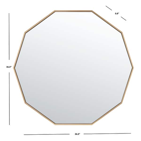 dimension image slide 0 of 3, SAFAVIEH Kyna 36-inch Decagon Mirror - 36" W x 0.8" D x 36" H