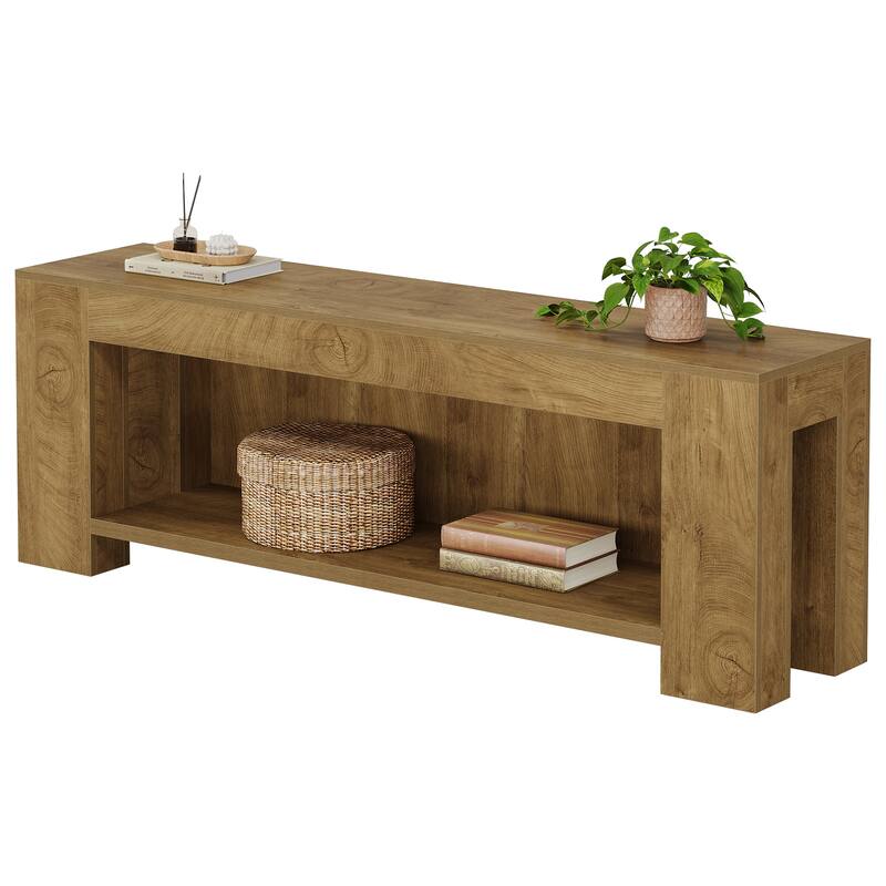 63" Extra Long TV Stand with Storage Shelves, Media Console Entertainment Center for 55/60/65/75-Inch TVs Living Room Bedroom