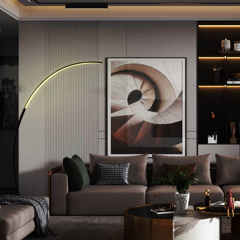 69" Curved LED Arched Floor Lamp - 67x13in