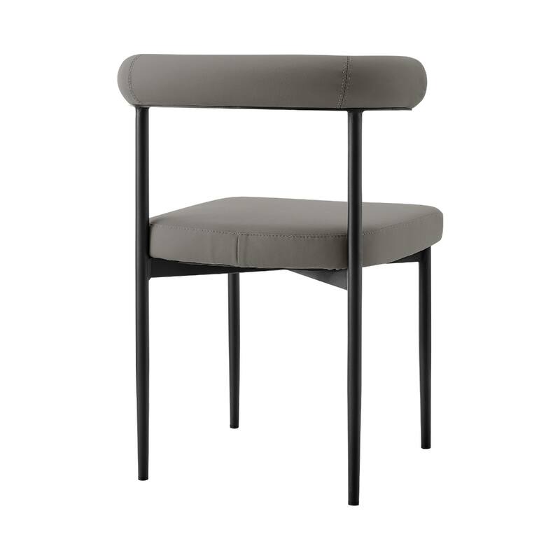 Set of 2 Upholstered Open Back Dining Chairs with Metal Legs - 20.50” x 23.50” x 30.50”