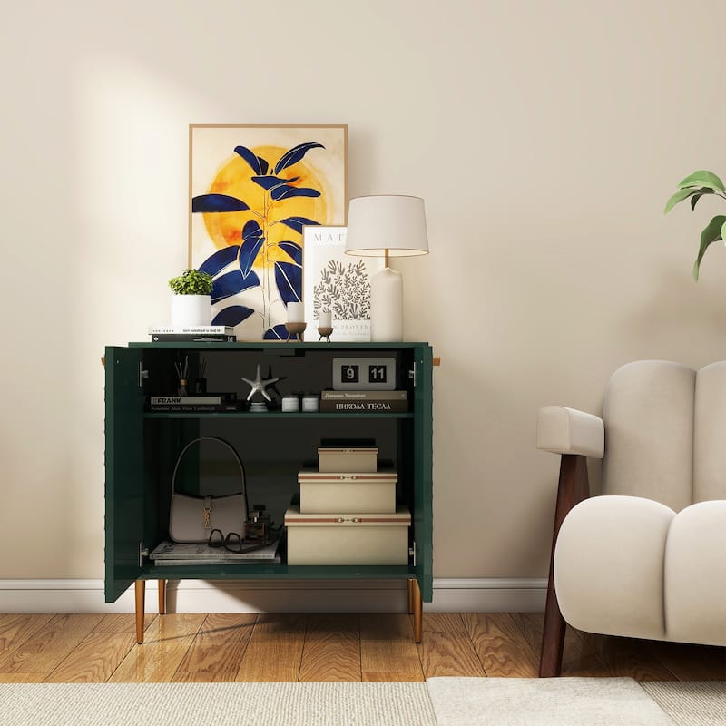 Hexagonal Pattern 2-door Storage Cabinet Buffet Cabinet Sideboard