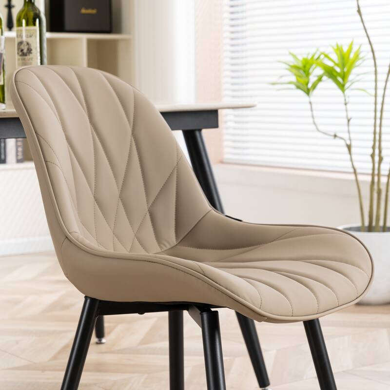 Modern Dining Chairs Set of 2 with Curved Backrest