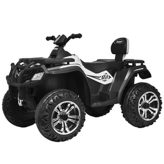 Powerful 24V Electric ATV for Big Kids, 2-Seater 4WD 4 Wheeler with LED Lights, Shock Absorbers & Bluetooth Music