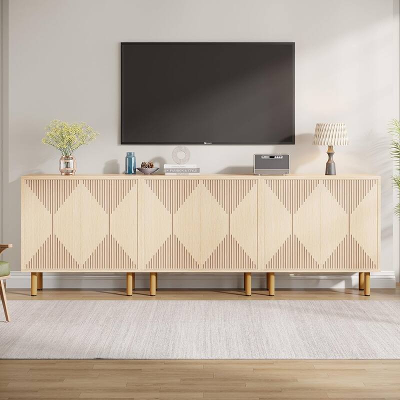 Modern Natural Storage Cabinet Set for Living Room